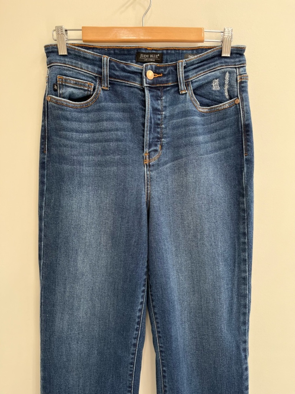 Judy Blue Johnny High Rise Hidden Button Fly Dad Jeans Medium Wash Blue 29 - Picture 8 of 16